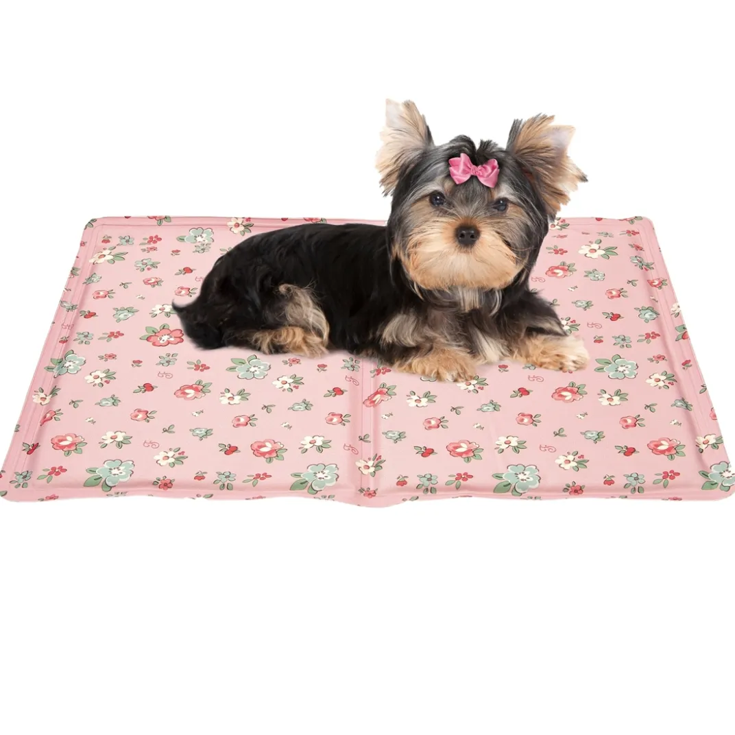 Accessoires Animaux|Tempsl Tapis rafraîchissant fleurs roses