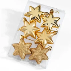Décorations Intérieures Noël|Décorations|Tempsl 6 étoiles dorées Noël