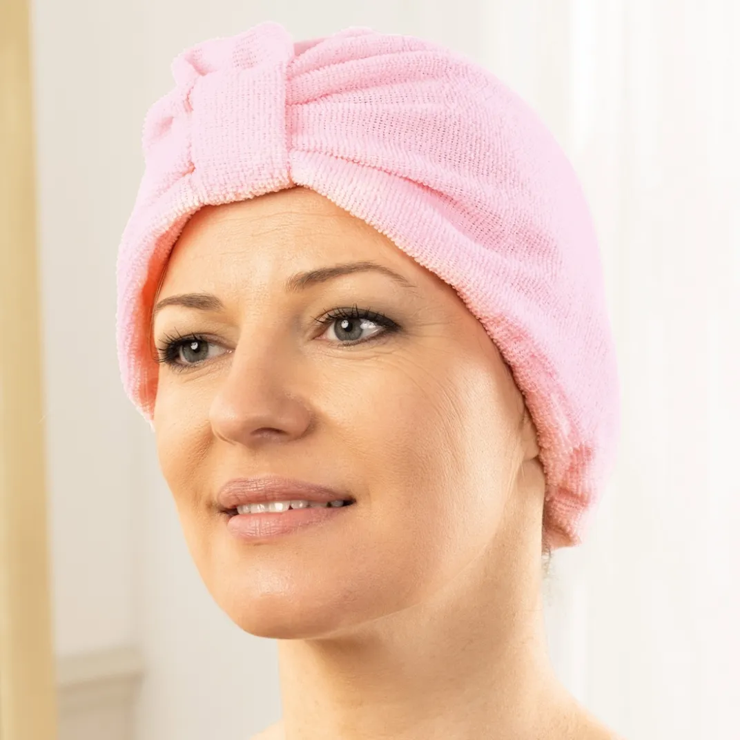 Salle De Bain Et Hygiène|Tempsl Turban sèche-cheveux rose