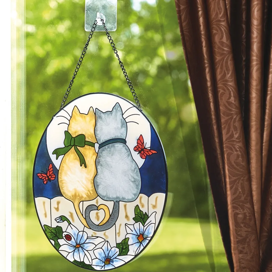 Décorations|Tempsl Vitrail chat